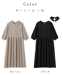 Viola e Viola | 【リンネル３月号掲載】【防シワ】お家で洗える！２ＷＡＹギャザー切替ワンピース (ワンピース/ドレス)