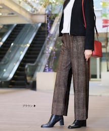 arikiri | 【P2<ピーツー>】裏起毛プリントセミワイドパンツ【日本製】(パンツ)