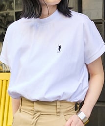 Chaco closet | U.S. POLO ASSN. /ユーエスポロアッスン ワンポイント刺繍 モックネックフレンチスリーブTシャツ(Tシャツ/カットソー)