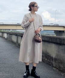 Crea delice | ヴィンテージコットン刺繍切り替えワンピース(ワンピース/ドレス)