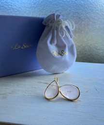 Là Soeur | ペアシェイプピアス /L (ローズクォーツ) (ピアス（両耳用）)