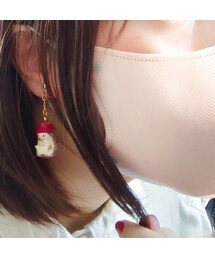 マイネロセイカ×KENT HAT | りんごハットをかぶっているハリネズミさん(イヤリング(片耳用))