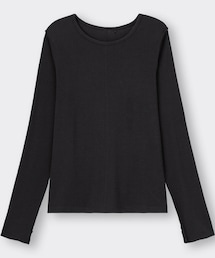 GU | ソフトリブクルーネックT(トップス)