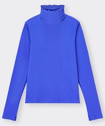 GU | ソフトリブタートルネックT(トップス)