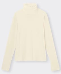 GU | ソフトリブタートルネックT(トップス)