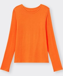 GU | ソフトリブクルーネックT(トップス)