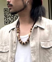 wood beads necklace | ネックレス