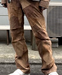 leather patchwork pants | その他パンツ