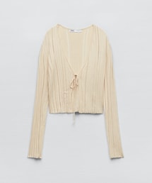 ZARA | ダメージニットカーディガン M ¥3990(カーディガン/ボレロ)