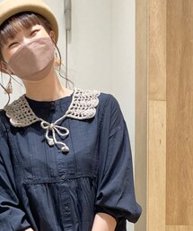 素敵なお客様お手製です💕 | 手編みの可愛いつけ襟💕売り物みたいに可愛くてお気に入りです☺️💕(付け襟)