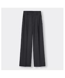 GU | ハイウエストカラーストレートスラックス Mサイズ 股下62cm(スラックス)