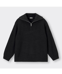 GU | ローゲージハーフジップセーター[長袖](ニット/セーター)