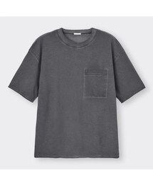 GU | ウォッシュドカットオフビッグT[5分袖](Tシャツ/カットソー)