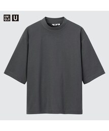 UNIQLO | エアリズムコットンオーバーサイズモックネックT（5分袖）(Tシャツ/カットソー)