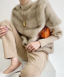 modue | mayo short sleeve fur vest(ベスト)