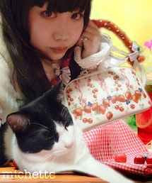 BABY,THE STARS SHINE BRIGHT | BABY, THE STARS SHINE BRIGHT/Strawberry’s Heart Drops柄ポシェット(オフ白)(ショルダーバッグ)