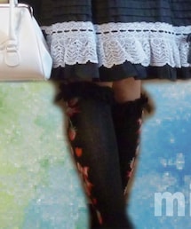 BODYLINE | BODYLINE/イチゴ&リボン柄ハイソックス(黒系)(ソックス/靴下)