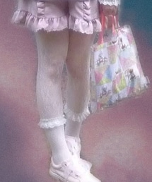 no brand | レースフリル付きショート丈ソックス(アイボリー系)(ソックス/靴下)