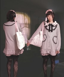 しまむら | しまむら/ヘアバンド付きパジャマ(青木美沙子×サンリオキャラクターズ)(マイメロディ&クロミ)(テンAOメロクロゼンカイ)(ブラック)(ルームウェア/パジャマ)