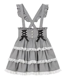 DearMyLove | DearMyLove/ハートビジューレースアップリボンフレアスカート(千鳥柄/黒×白系)(スカート)