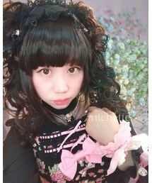 no brand | 花モチーフとビーズのネックレス(ピンク系×シルバー)(ネックレス)