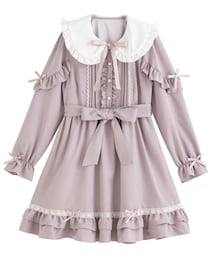 DearMyLove | DearMyLove/はしごレースフリルリボンワンピース(膝上 ラベンダー)(ワンピース)