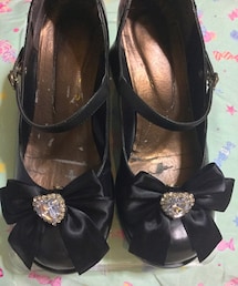 DearMyLove | DearMyLove/シューズ用ビジューリボンクリップ(リメイク済み。ブラック×クリア)(シューズアクセサリー)