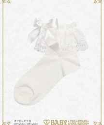 BABY,THE STARS SHINE BRIGHT | BABY, THE STARS SHINE BRIGHT/綿レースクルー丈ソックス(オフ白×オフ白)(ソックス/靴下)