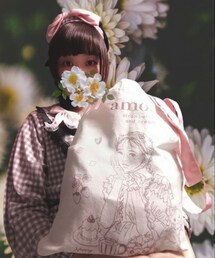 watts | watts/NAPPYコラボ amour トートバッグ(オフホワイト×ピンク系)(トートバッグ)