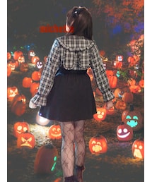 no brand | 蝶々と格子モチーフ網タイツ(黒)(タイツ/ストッキング)