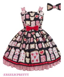 Angelic Pretty | Angelic Pretty/Sunny Day Brunch BearジャンパースカートSet(クロ)(その他)