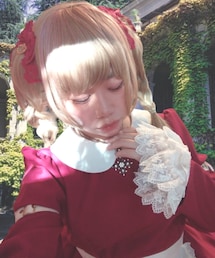 Handmade | ハンドメイド/薔薇モチーフチュールレースカフス(内側にトーションレースカフスを縫い付けてアレンジ/オフホワイト)(バングル/リストバンド)