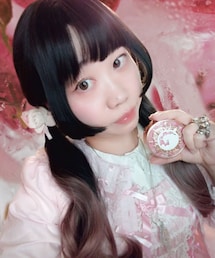 BABY,THE STARS SHINE BRIGHT | BABY, THE STARS SHINE BRIGHT/ローズコサージュリボンゴム(ピンク×オフ白レース)(ヘアゴム)