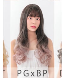 AQUADOLL | AQUADOLL/シュクレカールロング[フルウィッグ](カットアレンジ済み/PG×BP/パールグレージュ×ベビーピンク)(ウィッグ)