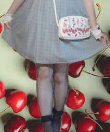 IMAGE | IMAGE/飾りサテンリボン付き・ガーター用レーストップ網タイツ(黒×白レース×黒リボン)(タイツ/ストッキング)