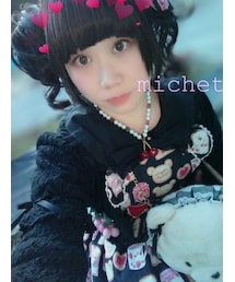 Angelic Pretty | Angelic Pretty/ギンガムCherryネックレス(黒)(ネックレス)