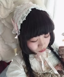 BABY,THE STARS SHINE BRIGHT | BABY, THE STARS SHINE BRIGHT/エリザベスヘッドドレス(ピンク×オフ白レース×ピンクリボン)(その他ヘアアクセサリー)