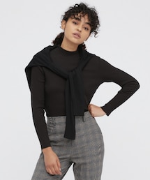 UNIQLO | リブハイネックT(長袖)☁︎3XL(Tシャツ/カットソー)