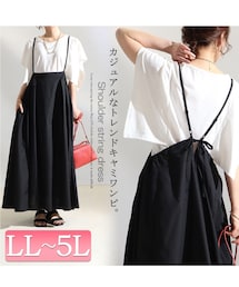 GOLDJAPAN | 大きいサイズ レディース マキシ丈サロペットキャミワンピース nw-22005☁︎4L-5L(ワンピース)