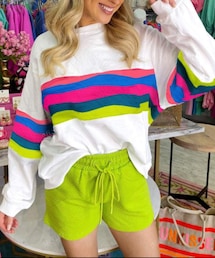 SHEIN | カラフルラインロンT☁︎MとXXL(Tシャツ/カットソー)