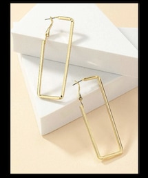 SHEIN | スクエアフープピアス(ピアス（両耳用）)