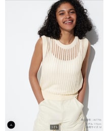 UNIQLO | メッシュクルーネックショートセーター/ノースリーブ(ニット/セーター)