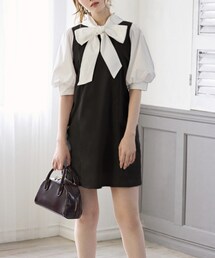 GRL | リボンタイ付きバイカラーワンピース[tu207] Msize(ワンピース/ドレス)