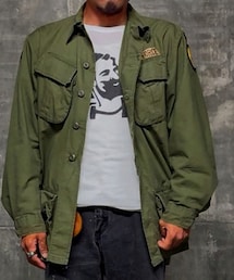 VINTAGE | 60's（1969）US.ARMY JUNGLE FATIGUE JACKET（L-L）(ミリタリージャケット)