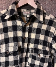 VINTAGE | 4〜50's（40's後期？）Woolrich wool block check shirt（size 15）(シャツ/ブラウス)