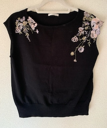 WILLSELECTION | クラシカルローズ刺繍フレンチニット(トップス)