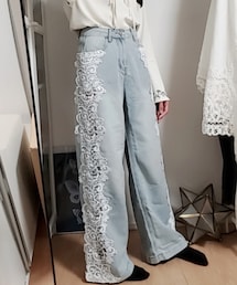 no brand | レースカットアウトデニム(デニムパンツ)