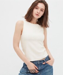 UNIQLO | アメリカンスリーブクロップドブラタンクトップMサイズ　ホワイト、ブラック持ってます(タンクトップ)