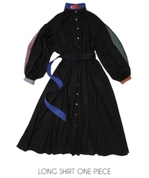 RRR | LONG SHIRT ONE PIECE BLACK ￥25,850(シャツワンピース)