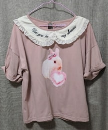 Ank Rouge | ank louge うさぎプリント 衿付きTシャツ ピンク(Tシャツ/カットソー)